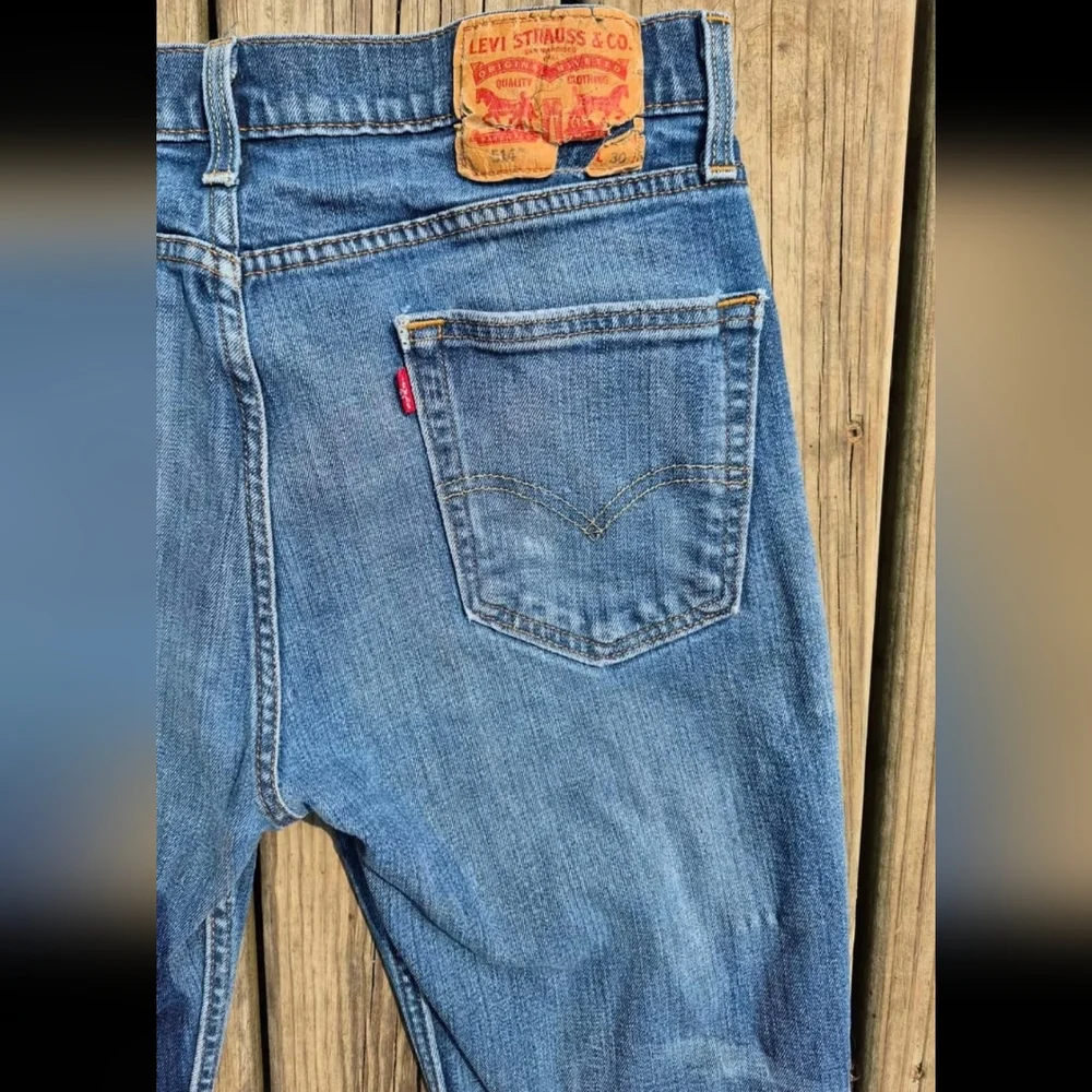 Levi's 514 Men's Straight Regular Fit Distressed Blue Jeans W29xL30